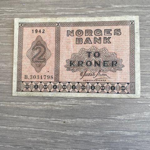 2kr seddel fra 1942 B