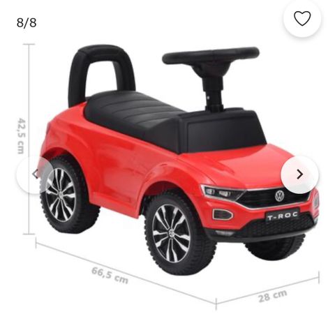 Gåbil Volkswagen T-Roc rød