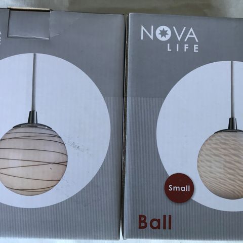 2 nye små taklamper selges. Nova Life, Small Ball. Håndlaget.
