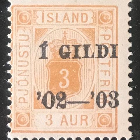 Island frimerker postfrisk, afa tjeneste 10 **, 3 aur I Gildi fintagget, flott