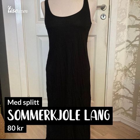 Lang sommerkjole med splitt