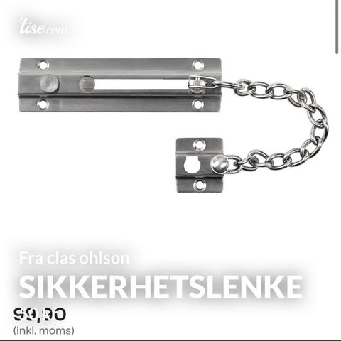 sikkerhetslenke til dør