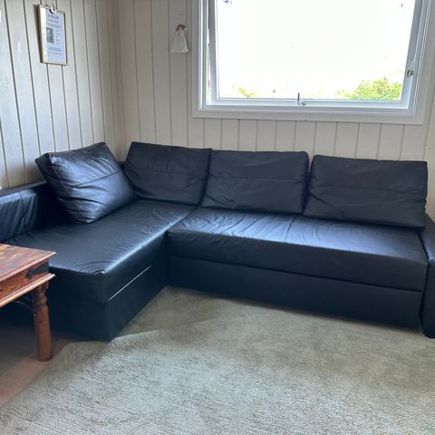 Meget fin sofa / sovesofa i skinn