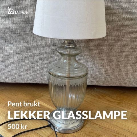 Lekker glasslampe med velourskjerm