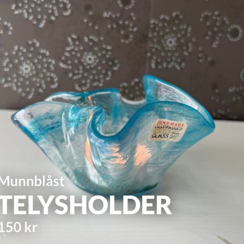 Telysholder Lillehammer kunstglass