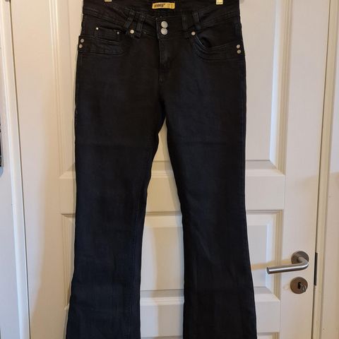 Denim co Jeans Svart dongeri bukse str uk 10 / M