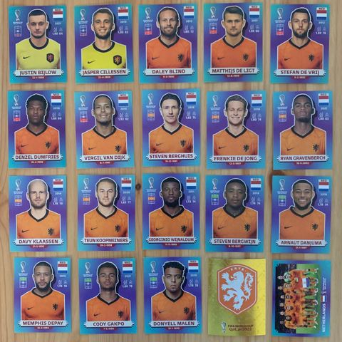 Nederland Panini FIFA VM 2022 Stickers komplett