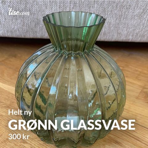 Grønn Glassvase