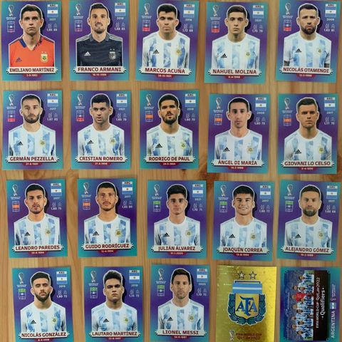 Argentina Panini FIFA VM 2022 Stickers komplett