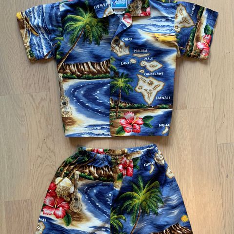 Ekte Hawaii Skjorte + Shorts Barn ca 1-3år