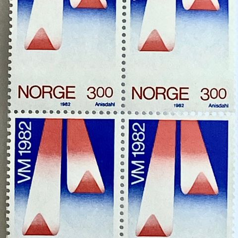 Norge 1982 VM på ski Oslo 1982  NK 902 4-blokk Postfrisk.