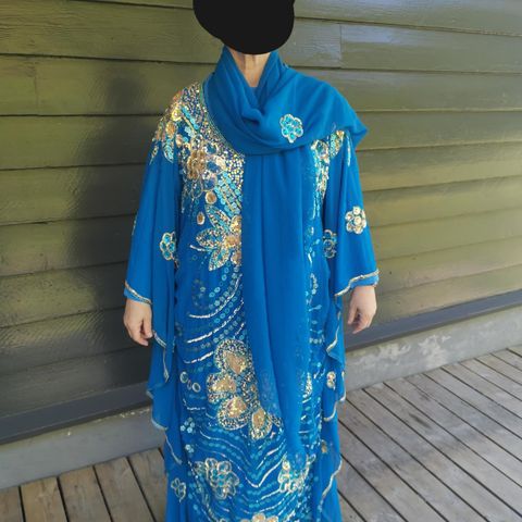 Blå palijett kjole Dubai