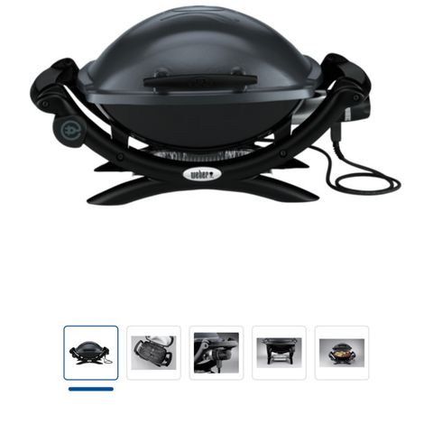 Weber Q1400 elektrisk grill brukt to ganger! Med stativ.