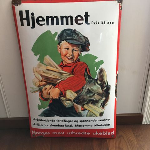 HJEMMET - EMALJESKILT