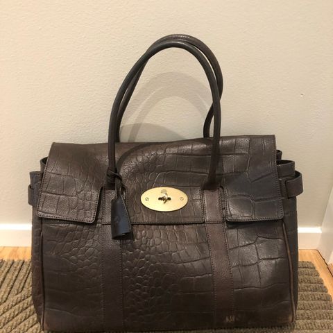 Mulberry Bayswater vintage brun croco skulderveske