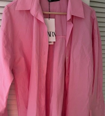 NY!!! Zara, poplin rosa skjorte i str. medium
