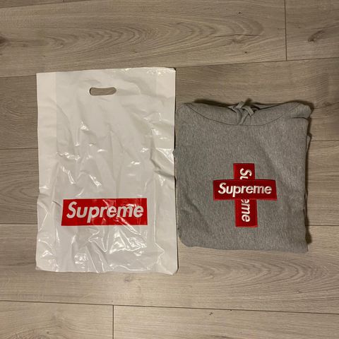 Supreme Cross Box logo Hoodie Grå