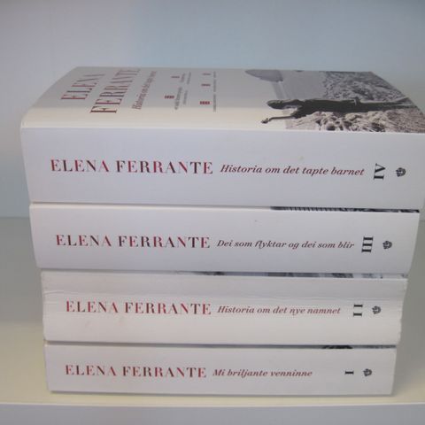 Elena Ferrante: Napoli-Kvartetten. (Komplett i 4 bind). Se bokomtale.