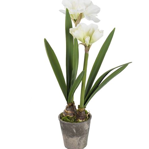 2 STK HELT NYE KUNSTIG PLANTE - AMARYLLIS 90CM PLANTASJEN