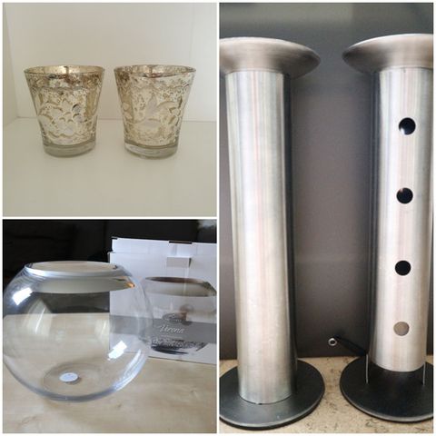 Stor vase og diverse telysholdere