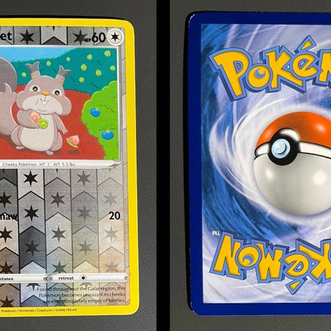 Pokemon-kort Skwovet #150/196 common reverse holo fra serien Lost Origin