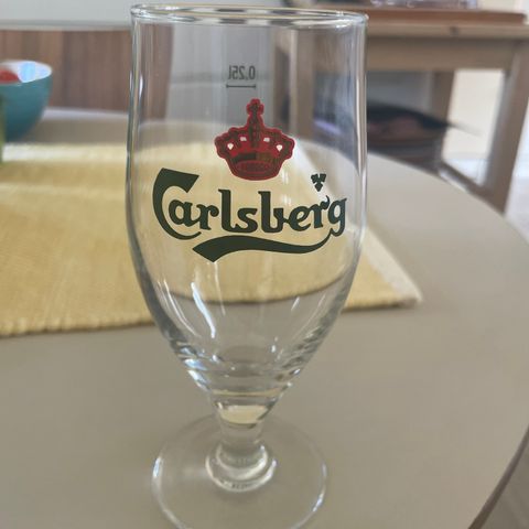 Carlsberg øl glass med stedt 0,25L. 2-4-6-8 stk
