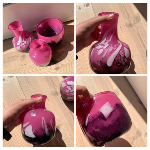 Randsfjord kunstglass vaser og bolle samlet