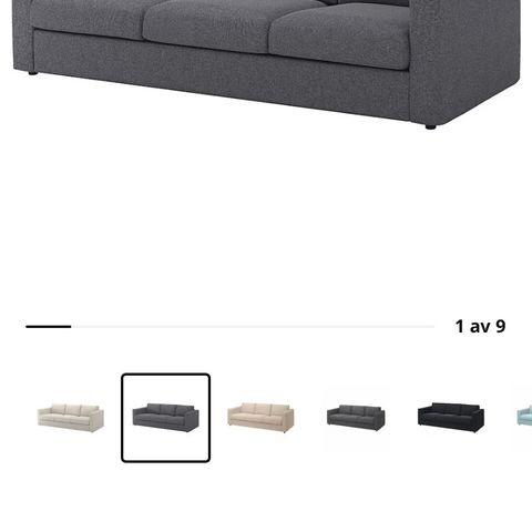 Vimle 3 seter - ikea (2 stk)