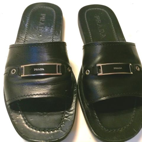 PRADA skinn sandaler/slides 40,5
