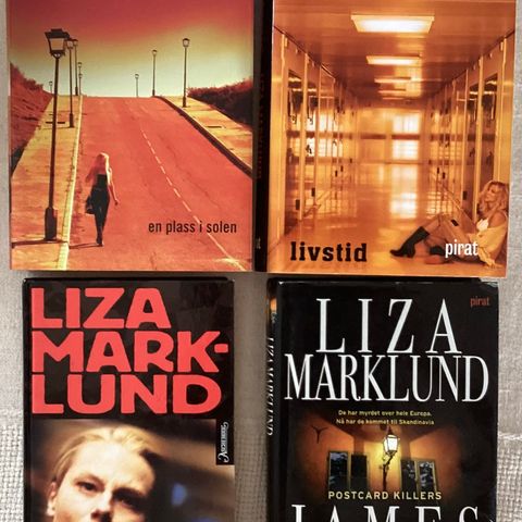 LIZA MARKLUND, 4 meget flotte bøker«LIVSTID»«SPRENGEREN»«EN PLASS I SOLEN»