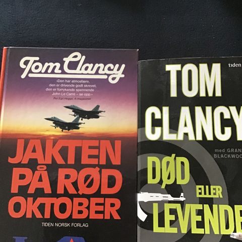50,- for 3 Tom Clancy bøker ( Jakten på rød oktober , og Død eller levende)