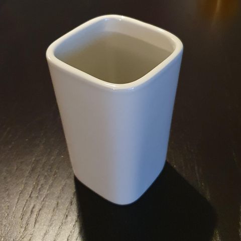 Keramikkvase / oppbevaringsglass, grå-beige, h12,5, b8