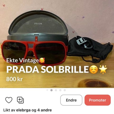 Ekte Vintage Prada solbrille 😍🥰🌟