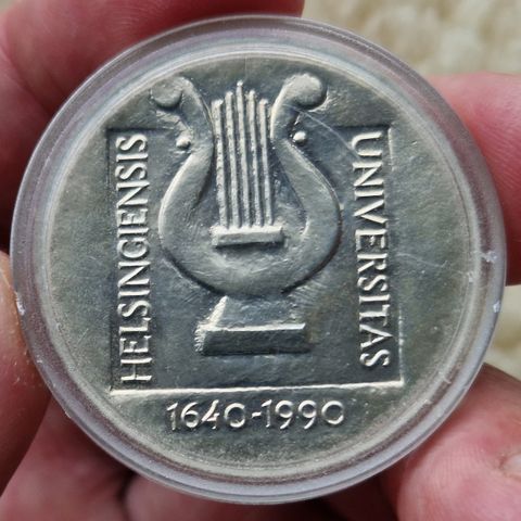 Finsk sølvmynt - UNIVERSITAS HELSINGIENSIS, 1640-1990