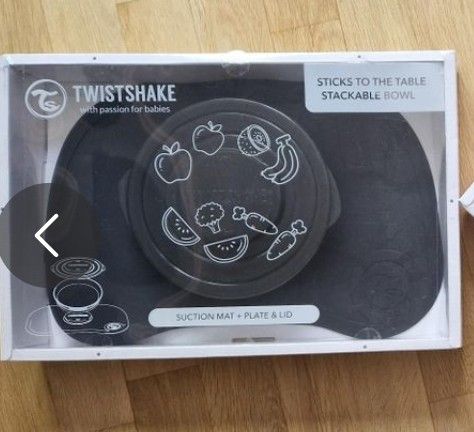Twistshake - matte suction lid med tallerken/plate (ubrukt)
