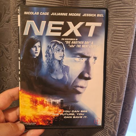 Next (DVD) med norsk tekst + bonusmateriale. Action fra 2007.