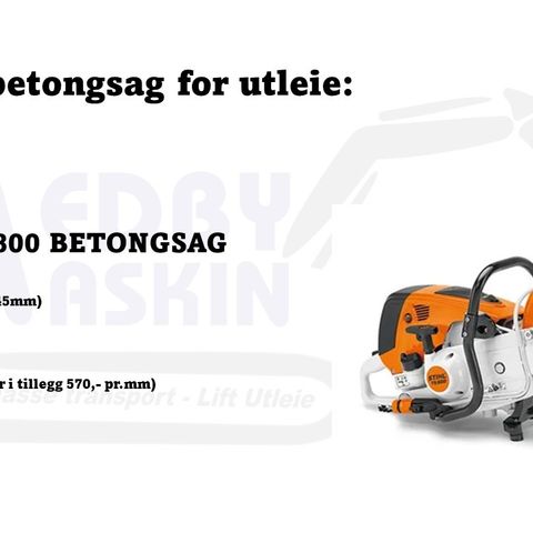 Utleie betongsag Stihl ts800