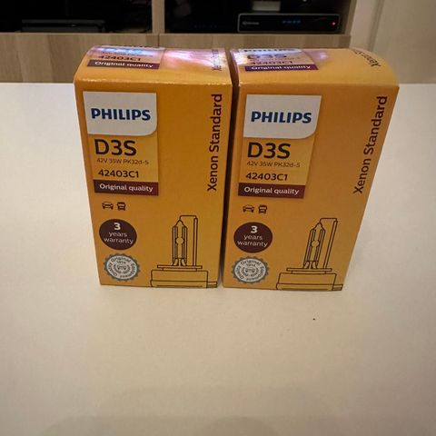 Philips D3S xenon bilpærer (sett - 2 pærer)