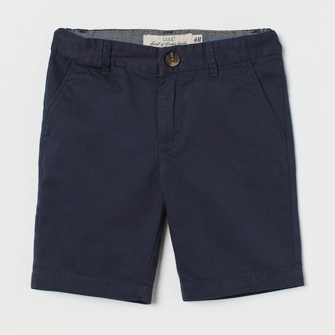 Chinosshorts i bomull, marineblå, str 140