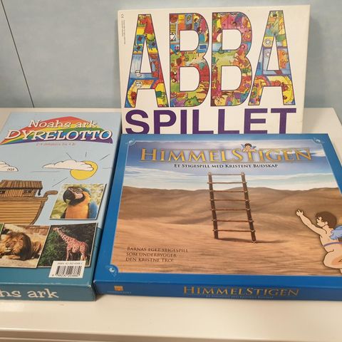 Selger pakkedeal med 3x Bibel/Kristne brettspill (Abba, Noahs Ark, Himmelstigen)