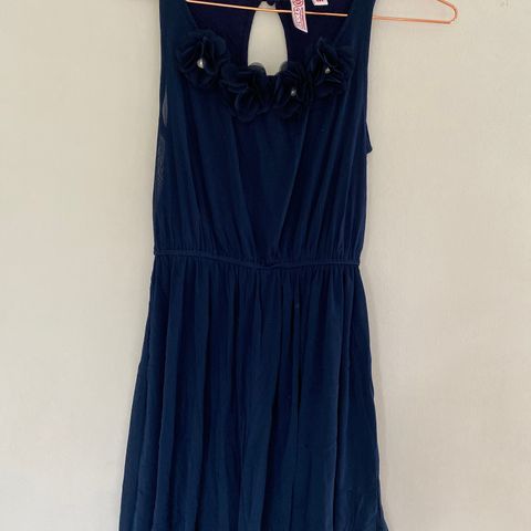 Fin, mørkeblå kjole str 10-12 år