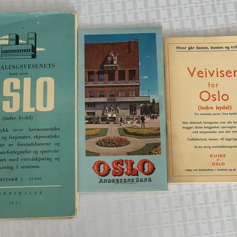 Kart og veiviser Oslo fra 1950 tallet