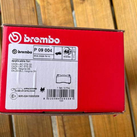 Brembo bremseklosser foran , Ford Mustang , Cadillac , Opel Insignia