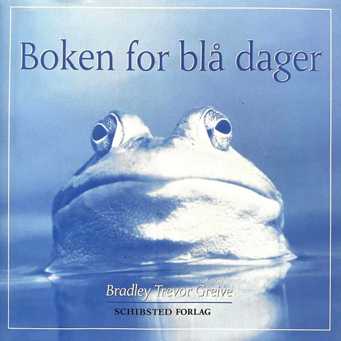 Boken for blå dager. Bilder av dyr med tekst. Humor