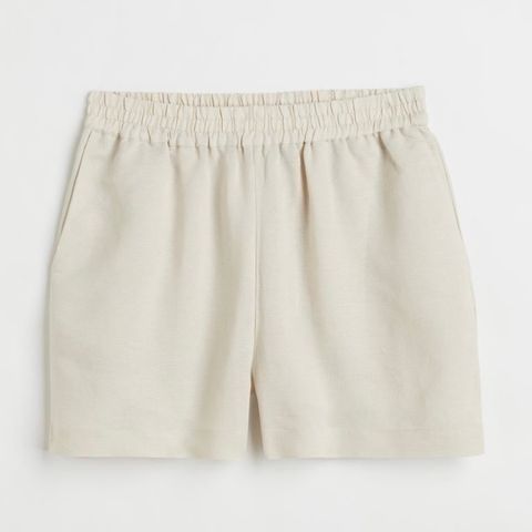 Shorts lin-mix beige strl. M fra HM