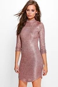 nly trend Metallic Rib dress