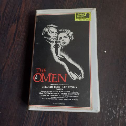 THE OMEN. MAYCO/ VIDEOBILLETT. NORSK VHS BIG BOX UTLEIEFILM. 1983.
