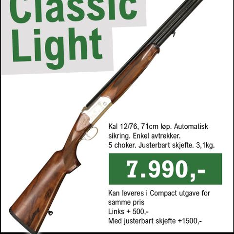 Classic Light 12-76 O/U 71cm løp.