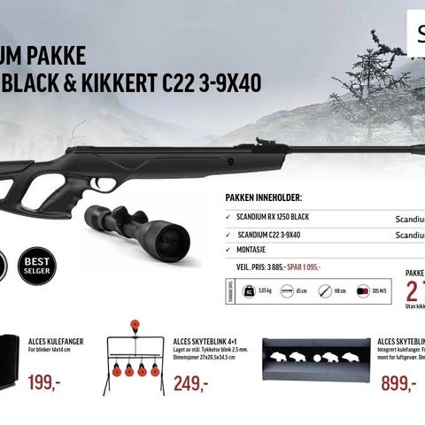 LUFTGEVÆR PAKKE SCANDIUM RX 1250 M/KIKKERT