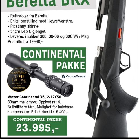 Beretta BRX Vector Continental riflepakke